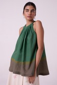 Margo Green Colourblocked Handwoven Top