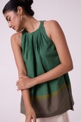 Margo Green Colourblocked Handwoven Top