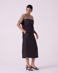 Sandra Charcoal Linen Midi Skirt