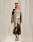 Brown Wash Tuck Dress