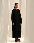 Coal Black Pin Tuck Kurta Co-ord