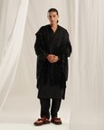 Jade Black Emb. Shawl