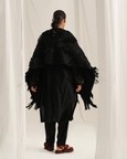 Jade Black Emb. Shawl