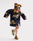 Soot Black Puffer Embroidered Jacket