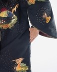 Soot Black Puffer Embroidered Jacket