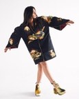 Soot Black Puffer Embroidered Jacket