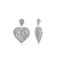 Beaten Heart Earrings (Silver)