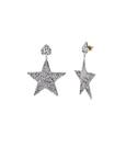 Beaten Star Earrings (Silver)