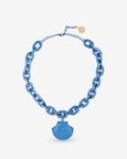 Cobalt Blue Shell Pendant Necklace
