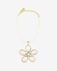 Gold & Silver Polki Flower Necklace