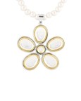 Gold & Silver Polki Flower Necklace
