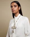 Gold & Silver Polki Cross Necklace