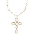Gold & Silver Polki Cross Necklace