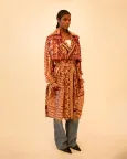 Vedya I Rust Silk Trench-Coat