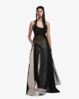 Liquid Organza & Metal Mesh Slip Dress