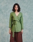 Linen Wrap Top