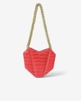 Louv Heart Bag – With Crossbody Strap and Gold Braided Shoulder Chain