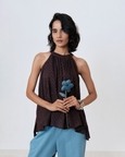 Maroon Iris Halter Top