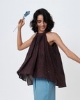 Maroon Iris Halter Top