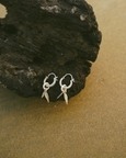 Silver Mango Leaf Hoops