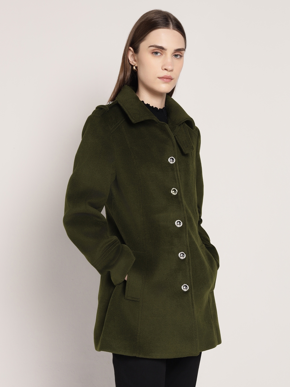 Olive Green Long Coat