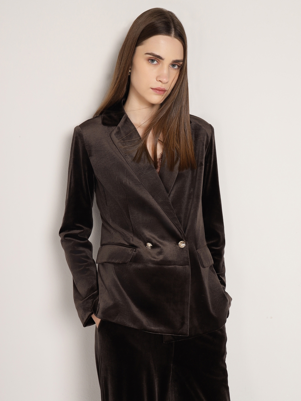 Brown Velvet Blazer