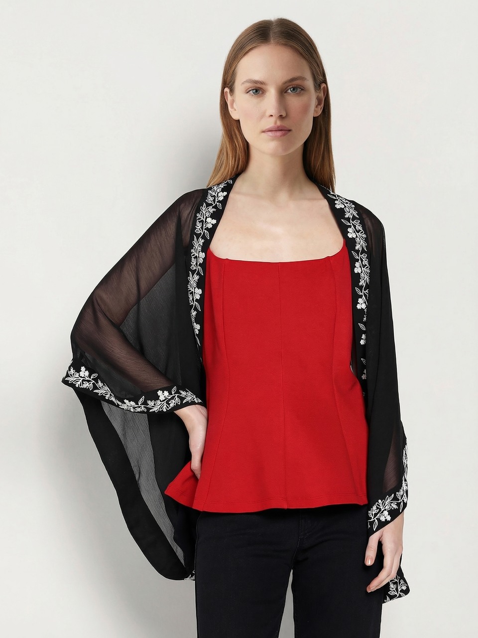 Black Embroidered Overlay