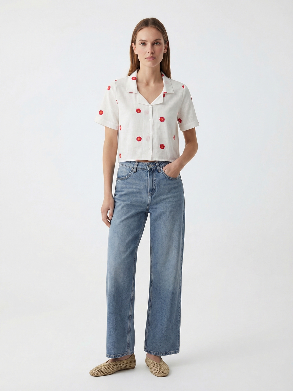 Mayfair White Embroidered Shirt