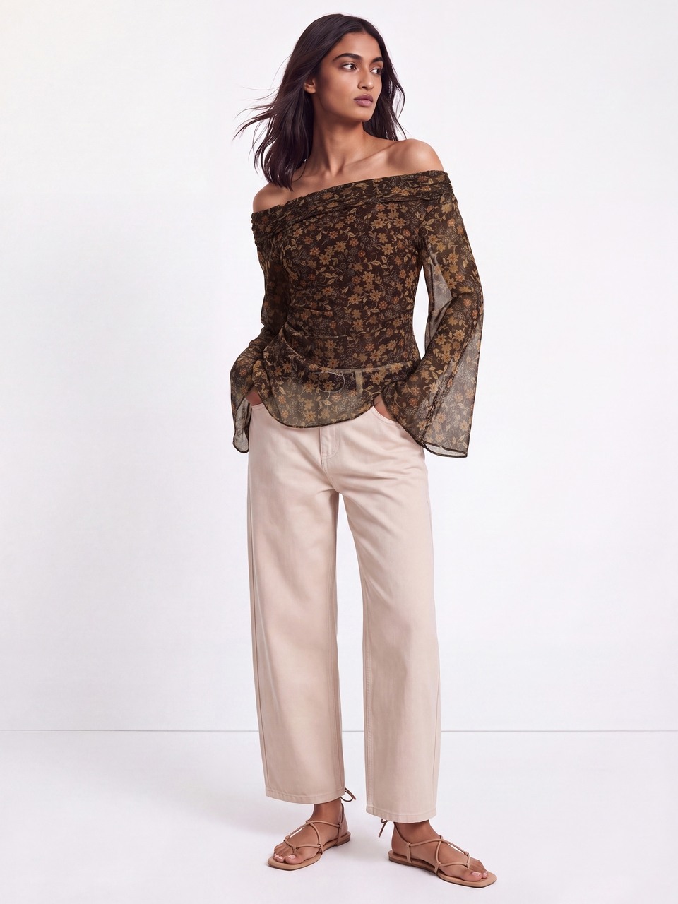 Solange Brown Top