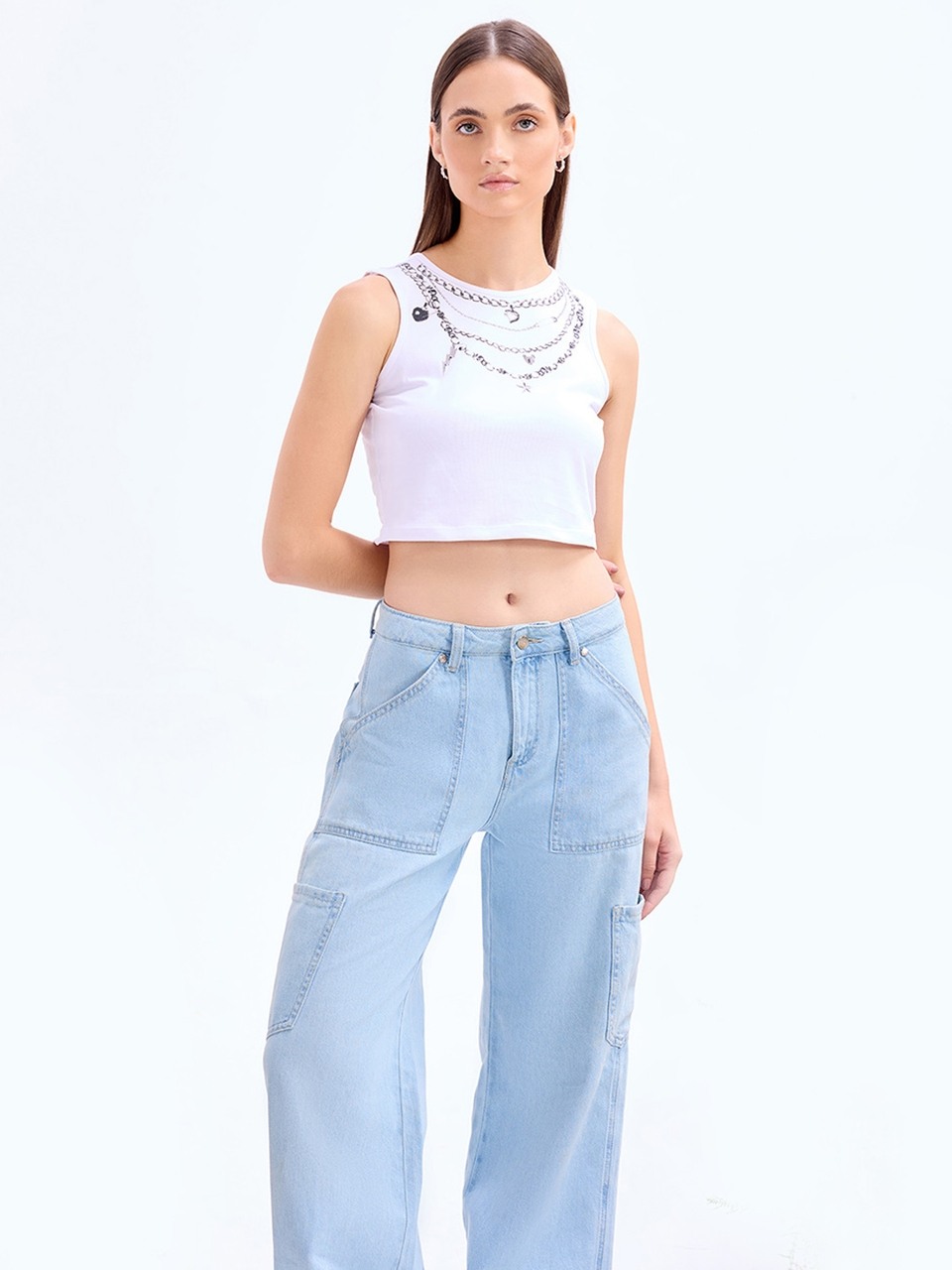 White Tank Crop Top
