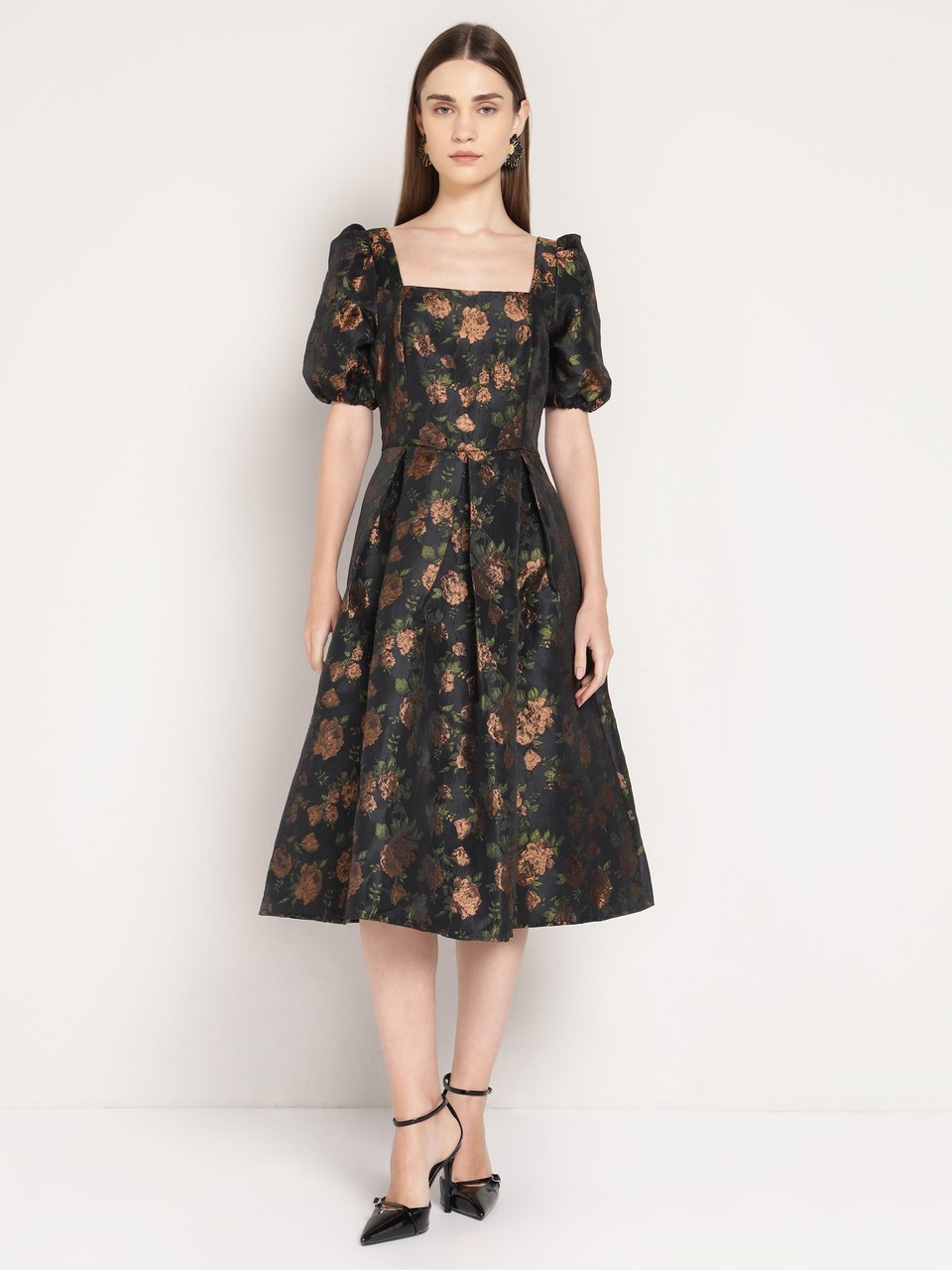Golden Hour Jacquard Dress