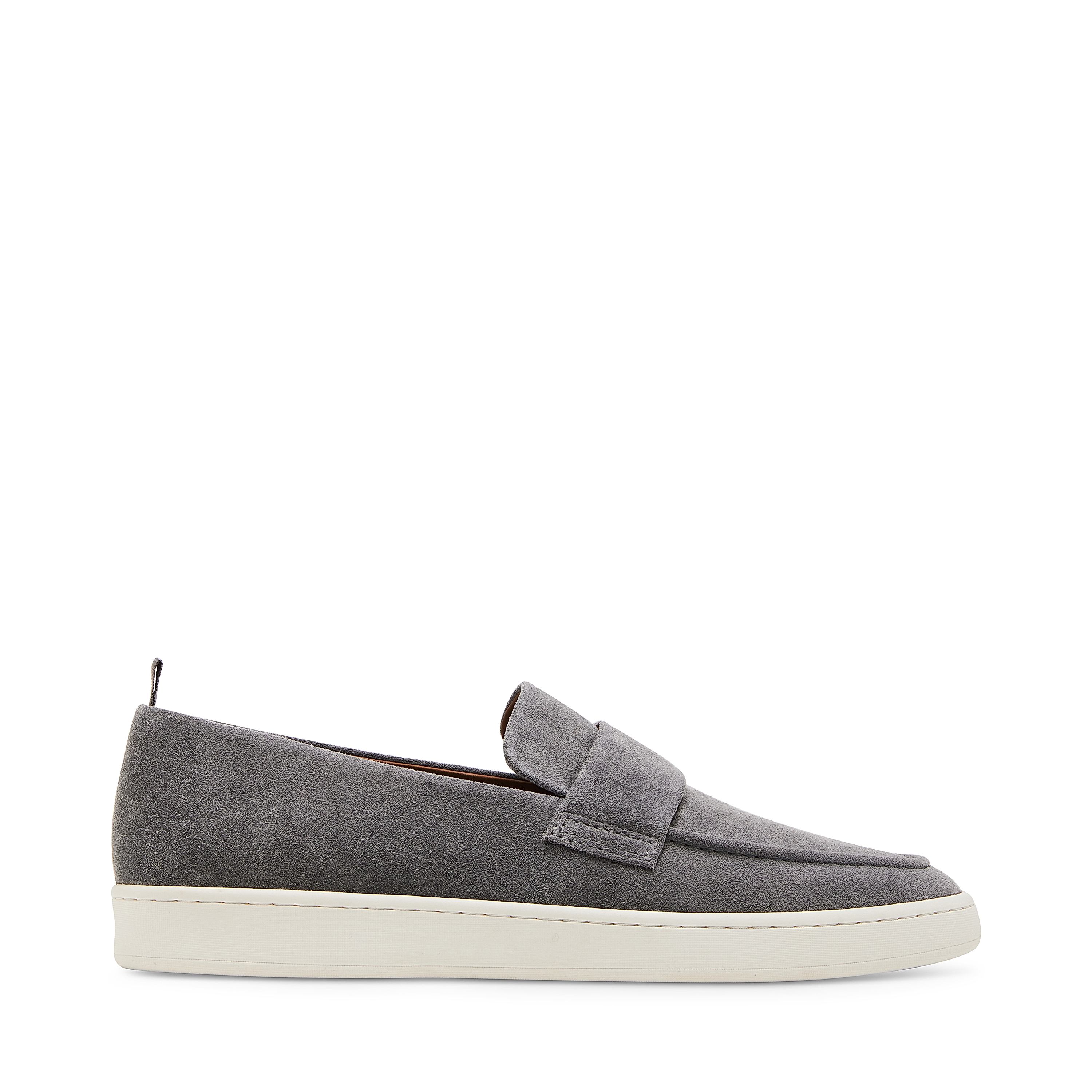 Hannson-R Grey Suede Driver Loafers | Steve Madden