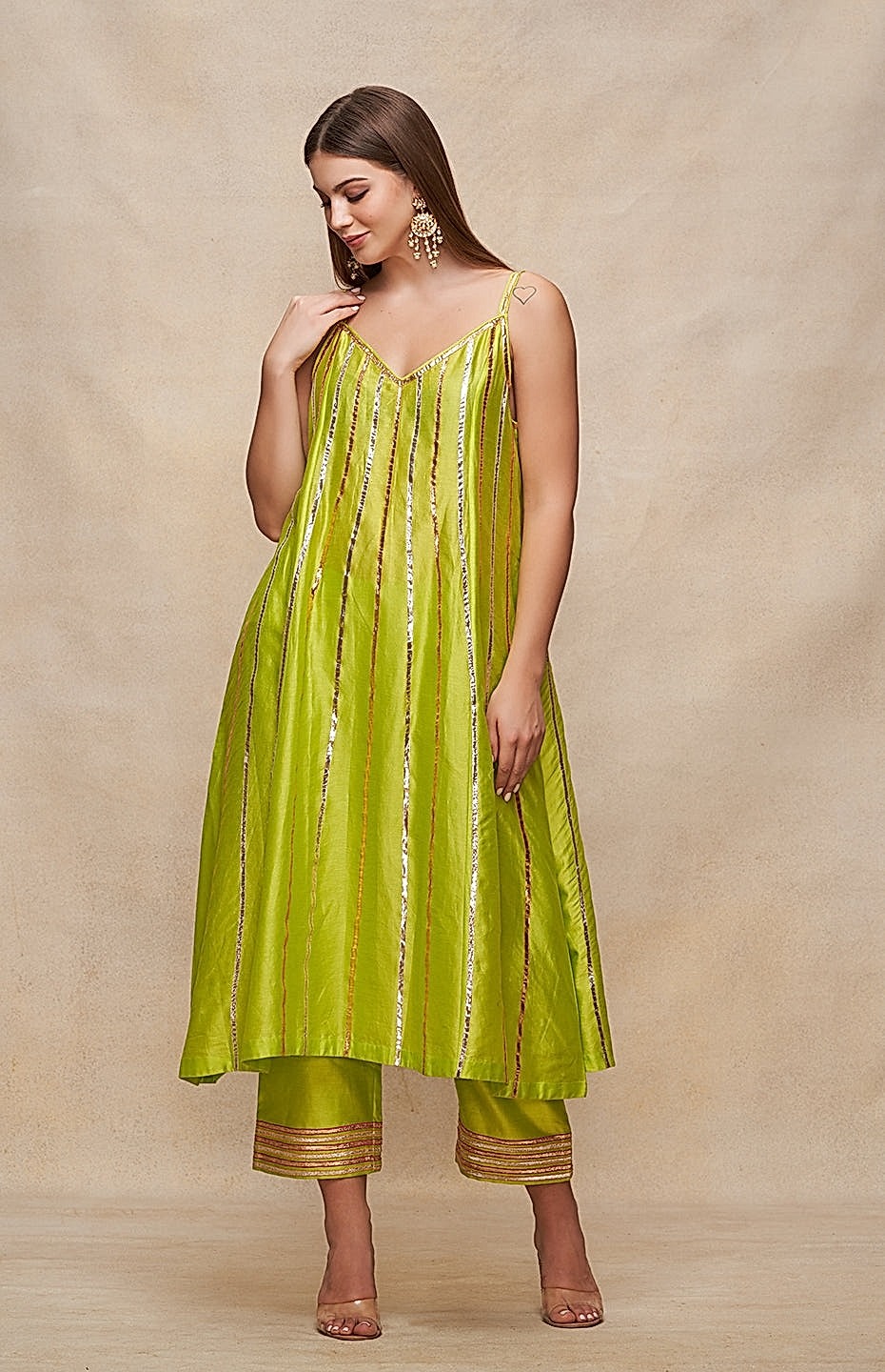 mango green slip dress Halter dress
