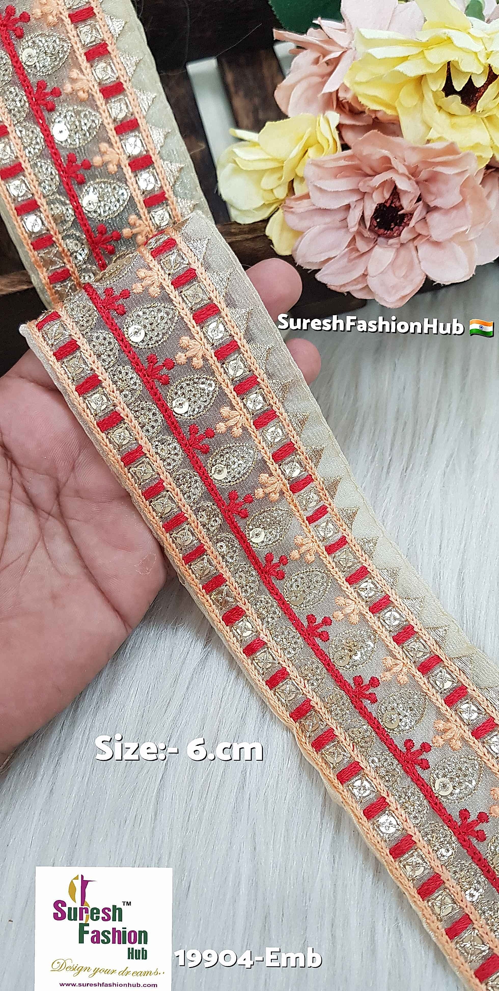 Rani-Gajri Multi-Layered Organza Lace | Suresh Fashion Hub India
