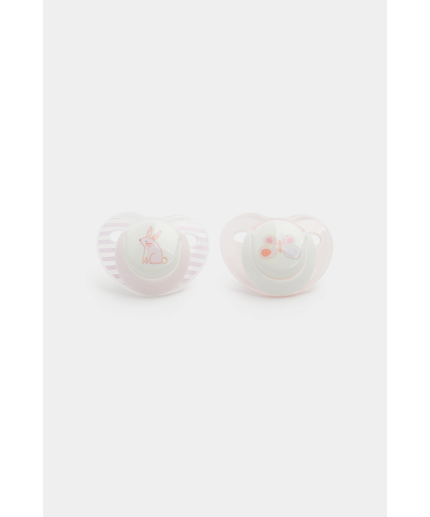 Mothercare Butterfly & Bunny Soothers Pink Pack of 2