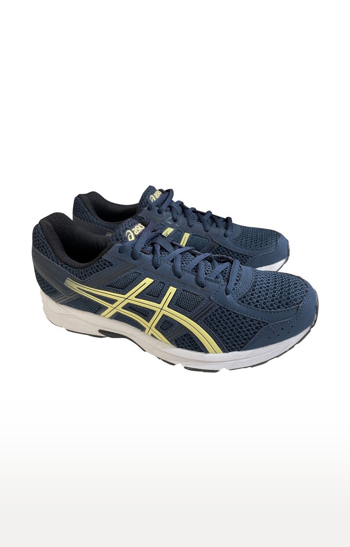 Asics | Men's Blue and Yellow Mesh Running Shoes
