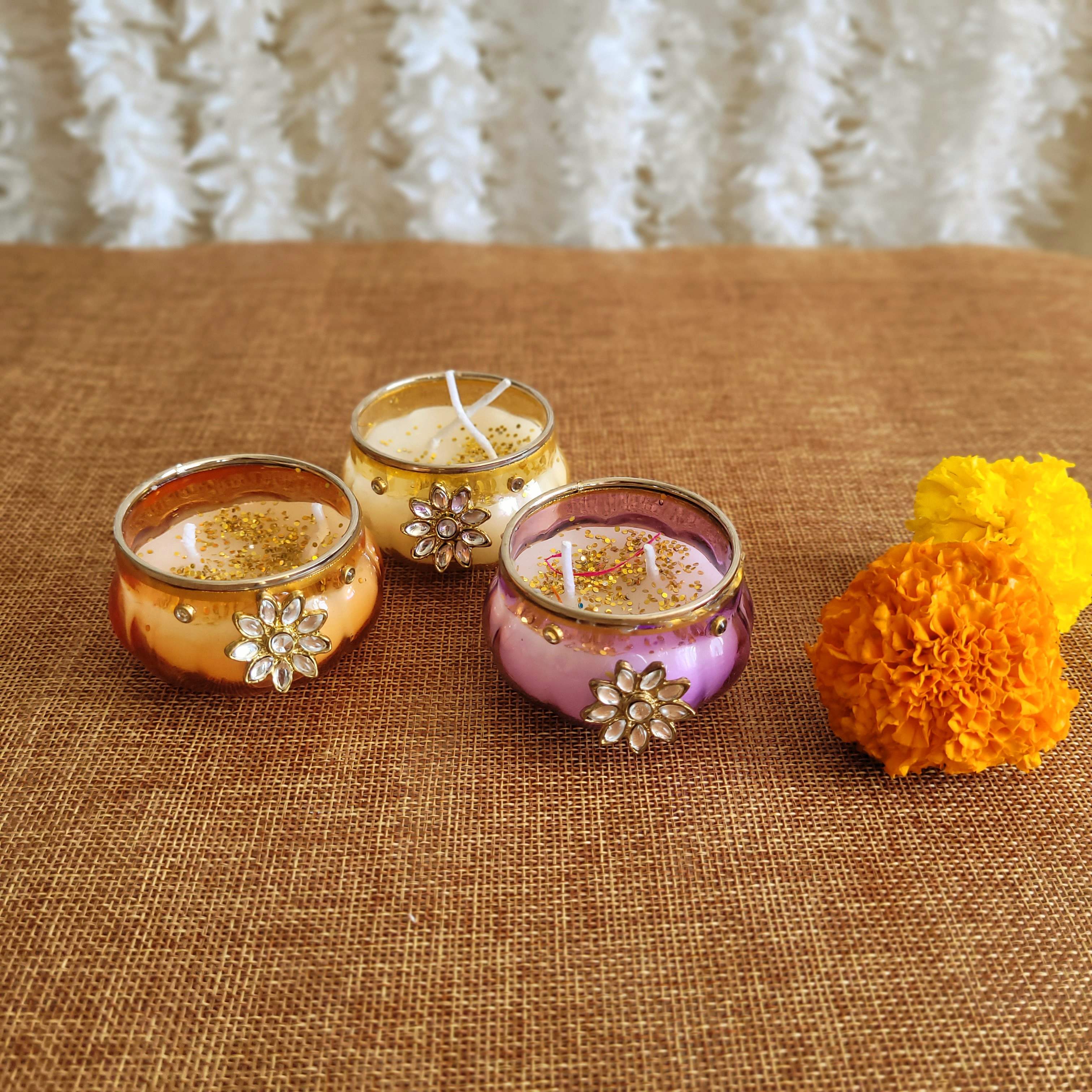 Round Small Glass Candle 