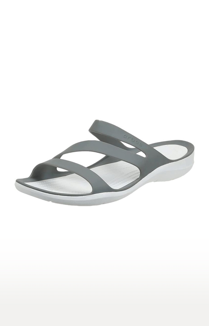 Crocs | Women's Grey Solid Flat Slip-ons