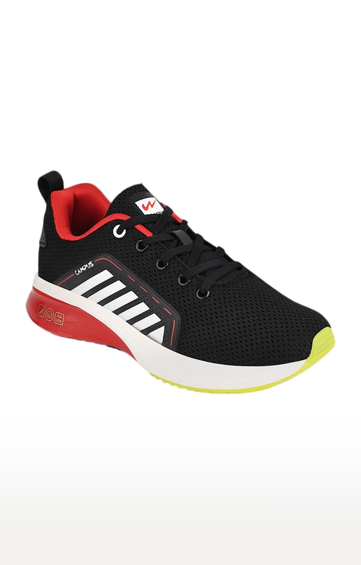 Campus Shoes | Girls Lift-Ch Black Mesh Outdoor Sports Shoes