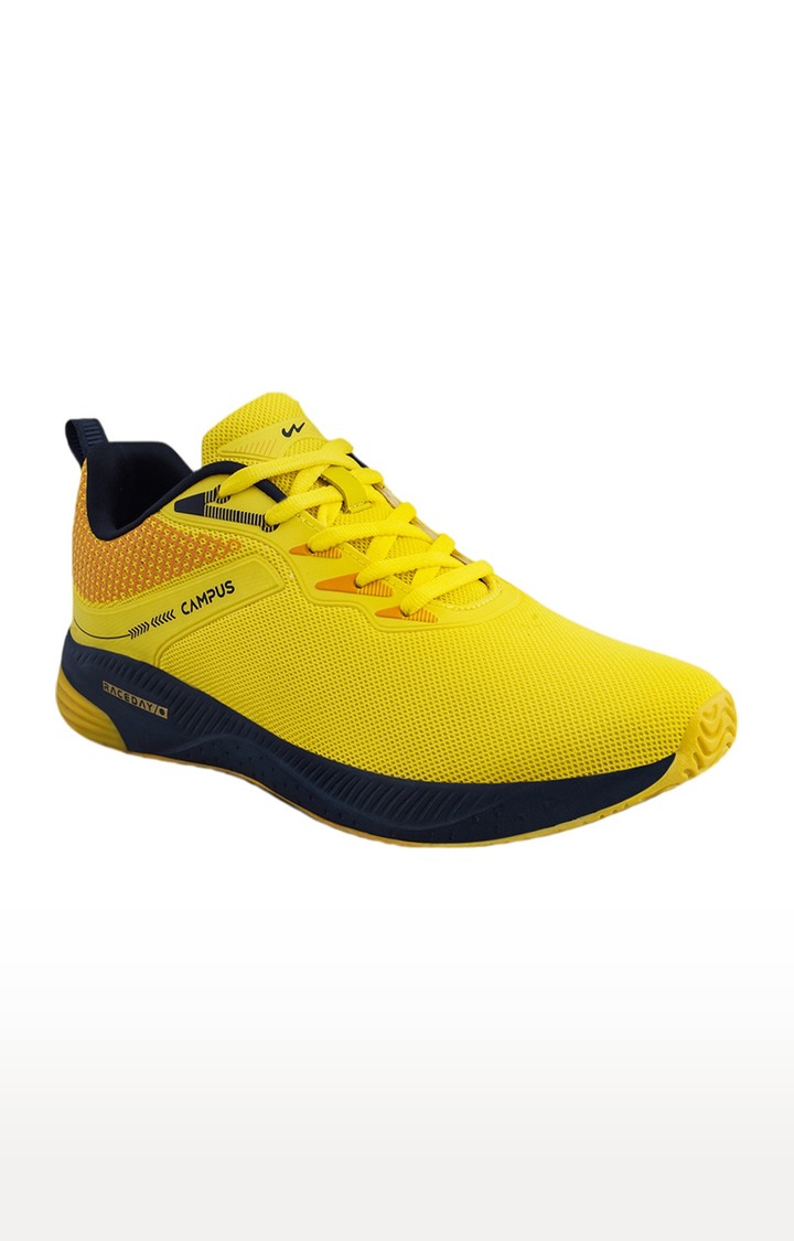 Men's FANSHOE-1 Yellow Mesh Running Shoes