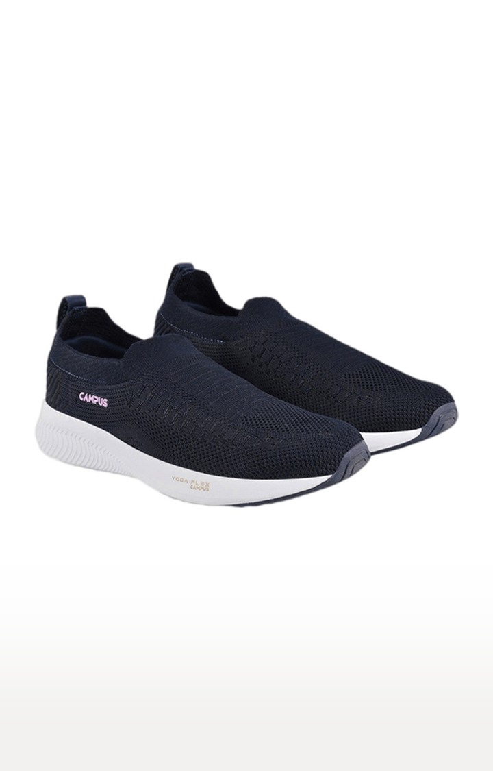 Women's Blue Mesh Casual Slip-ons