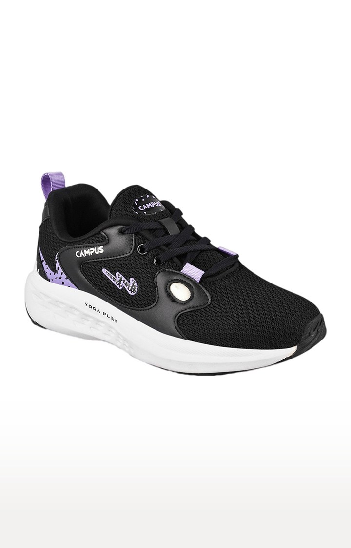 Women's CAMP-GLITTER Black Mesh Running Shoes