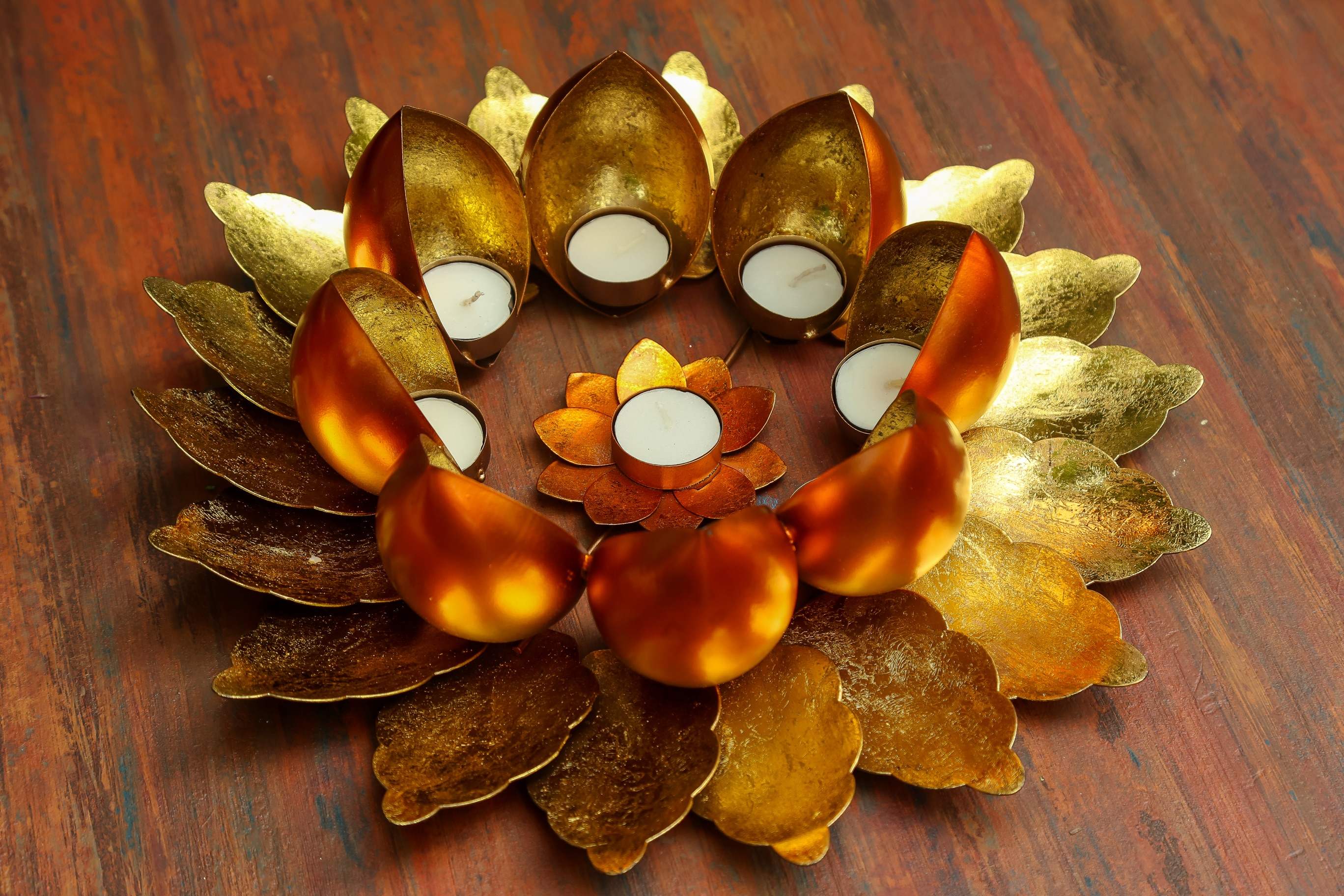 9-Copper Gold Candle Holder 2