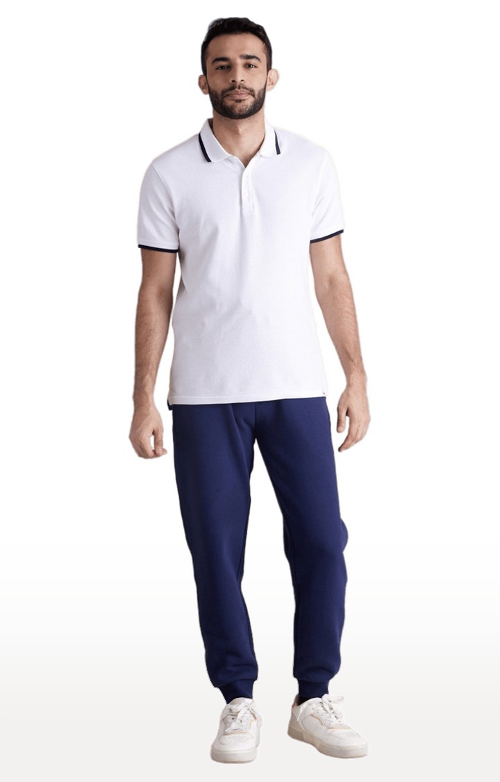 celio | Men's Blue Polycotton Solid Casual Joggers