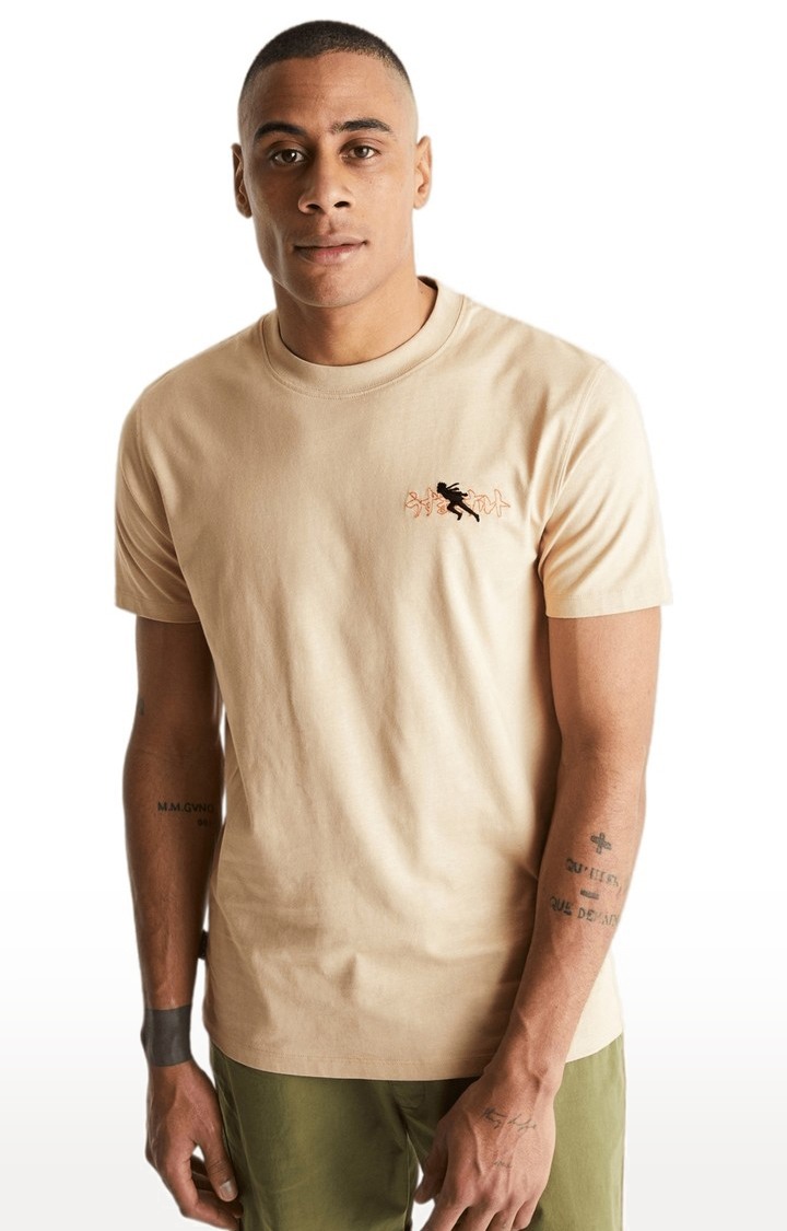 Naruto Shippuden Front Printed Beige T-Shirt