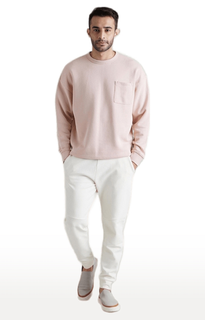 celio | Men's Pink Cotton Blend Solid SweatShirt