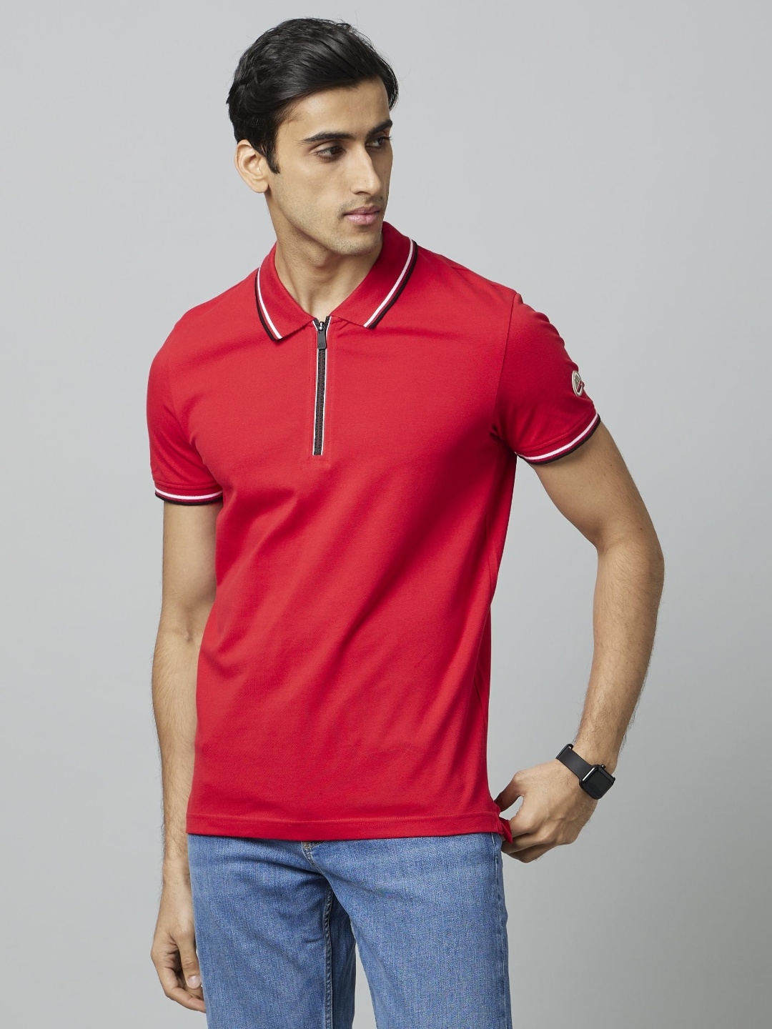 Chamonix Solid Red Short Sleeves Polo