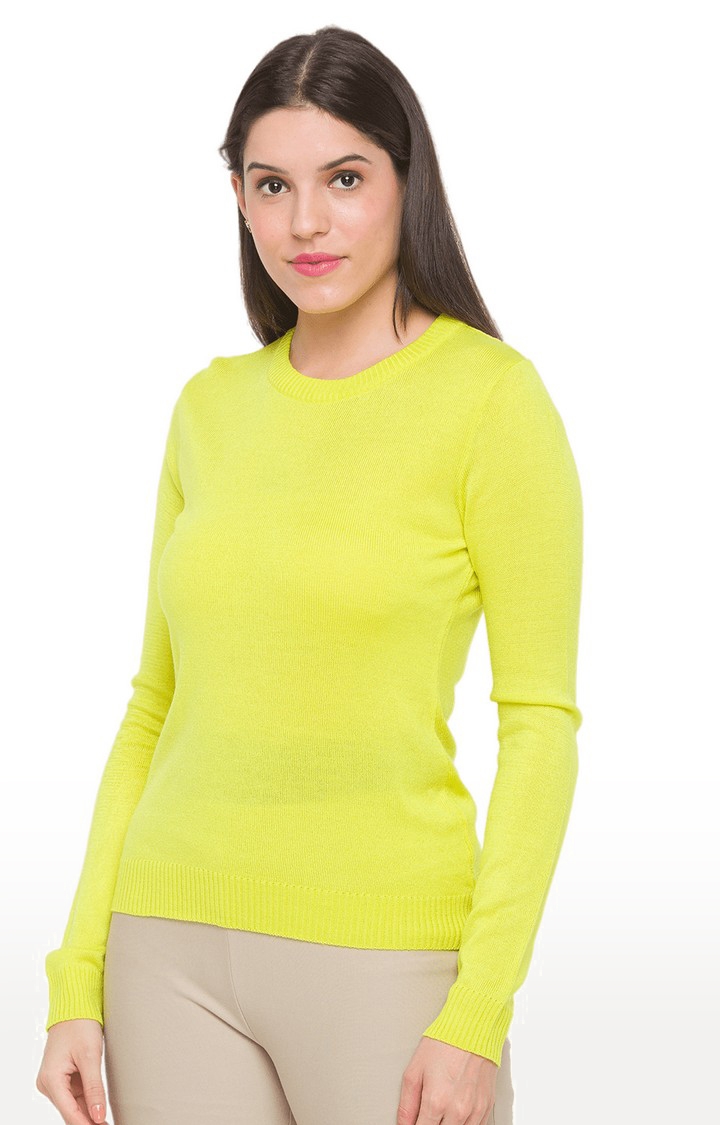 Globus Yellow Solid Sweaters