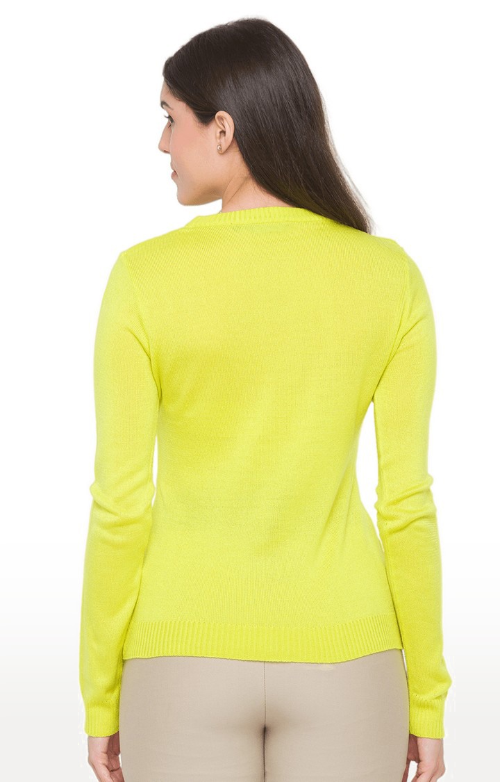 Globus Yellow Solid Sweaters