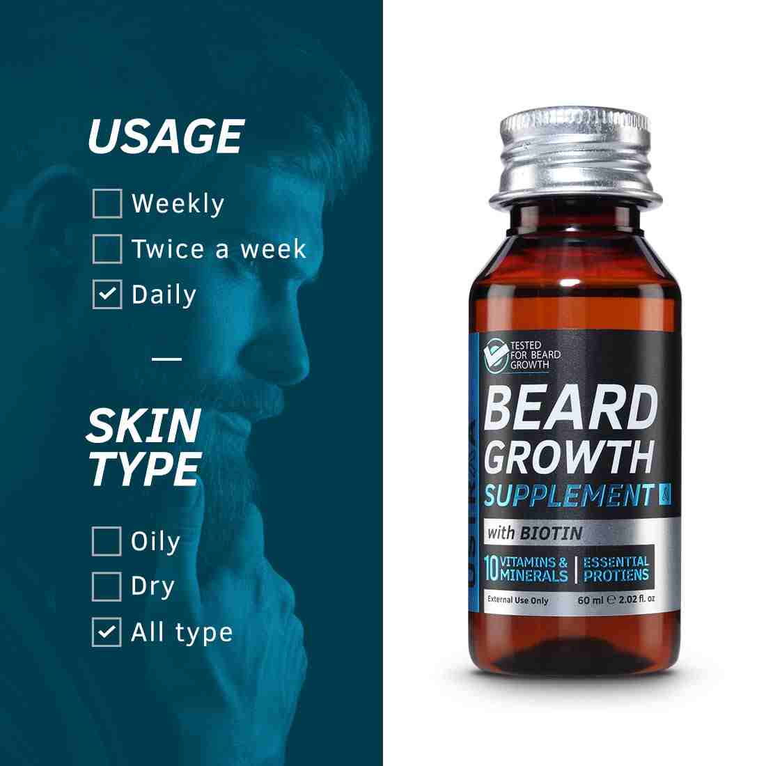 Ustraa Beard growth Supplement60ml